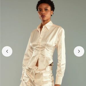NWT Cynthia Rowley Cream Cargo Blouse